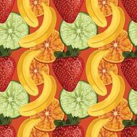 fruits art drawing seamless background pattern vector