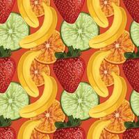 fruits art drawing seamless background pattern vector