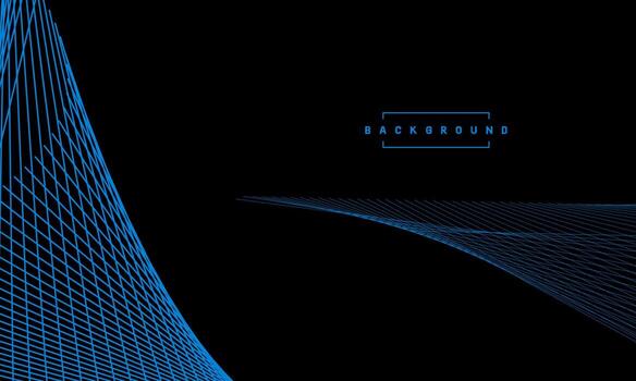 Abstract blue color lines on black background vector