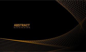 Abstract gold color lines on black background vector