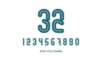 Football jersey number with lines inside vector