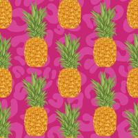 pineapple and flower hand draw fruit pattern vector