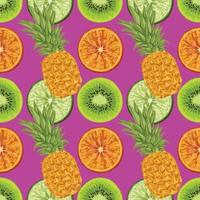 beautiful drawing tropical fruits seamless art background vector