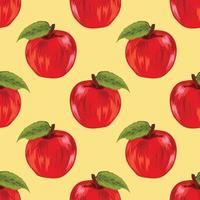 cute hand draw apple fruit seamless art pattern design vector