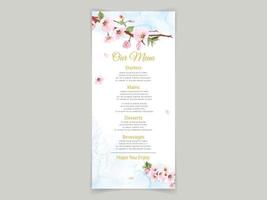 Wedding invitation card with pink sakura design vector