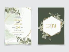 Greenery eucalyptus wedding invitation