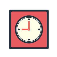 vector de icono de reloj, signo de diseño de símbolo plano de reloj aislado sobre fondo blanco.