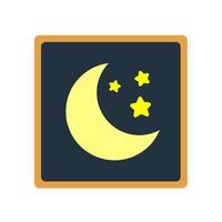 colorful night icon vector Design of flat night mode symbol isolated on a white background.