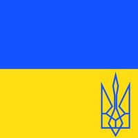 flag of Ukraine with coat of arms. stop the war in ukraine. Russia attacked Ukraine vector