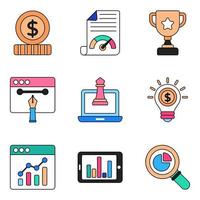 Pack of Business Management Icons vector
