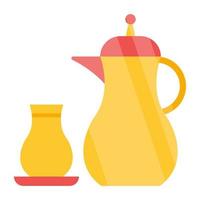 Flat design icon of traditional teapot vector