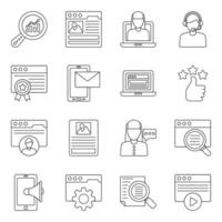 paquete de iconos de marketing y seo vector