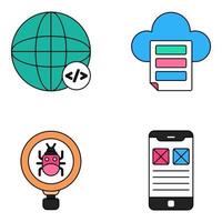 Pack of Mobile App Development Icons vector