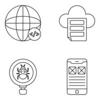 Pack of Mobile App Development Icons vector