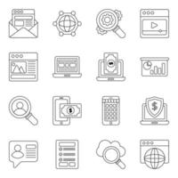 Pack of Digital Business Icons vector