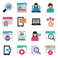Pack of Seo and Marketing Icons vector