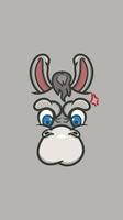 Cute Cartoon Donkey Face With Angry Expression. Clip Art Vector. vector