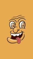 Cartoon People Face With Funny Expression For Background and Walpaper. Clip Art Vector. vector