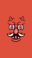 Cartoon Red Devil Face With Funny Expression For Background and Walpaper. Clip Art Vector. vector