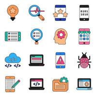 Pack of Mobile App Development Icons vector