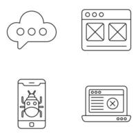 Pack of Mobile App Development Icons vector