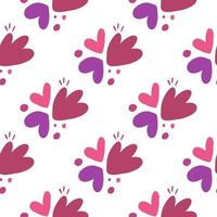 Childish pattern with flowers seamless pattern. Creative abstract heart shape wallpaper. vector