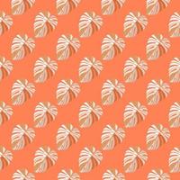 Tropical leaves seamless pattern. Monstera leaf background. vector