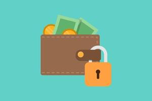 Wallet security vector design illustration