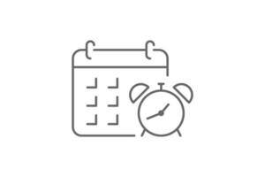 vector de línea de icono de alarma de calendario