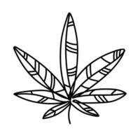 Cannabis logo design template.Abstract marijuana, cannabis leaf in modern line art minimalist style, isolated on white background.Vector illustration vector