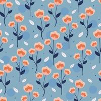 seamless pattern hand drawing flower and leaves. for fabric print, textile, gift wrapping paper vector