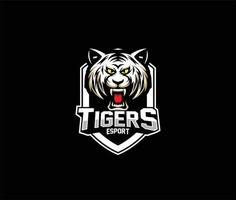 Angry tiger esport emblem vector