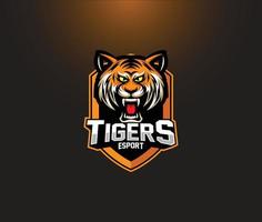 emblema de esport de tigre enojado vector