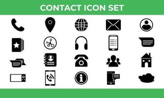 20 iconos de contacto establecer ilustraciones vectoriales vector