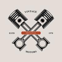 Motorcycle Piston with Classic Logo Design vector