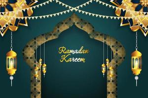 Ramadan Kareem Islamic background with element vector