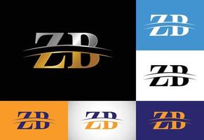 vector de diseño de logotipo de letra inicial zb. símbolo del alfabeto gráfico para la identidad empresarial corporativa