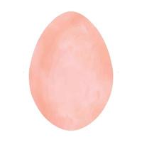 Watercolor textured vector illustration of pastel pink Easter egg. Hand painted spring water colour clip art element isolated on white background.