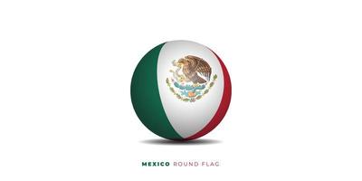 Ilustración de vector de bandera redonda de México