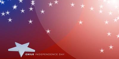 Chile Independence day design with 3d star vector illustration