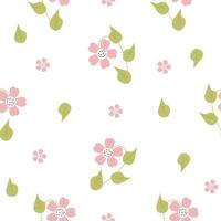 Floral seamless pattern. Decorative flower with branches and leaves on white background. Vector illustration. Botanical pattern for decor, design, print, packaging, wallpaper and textile