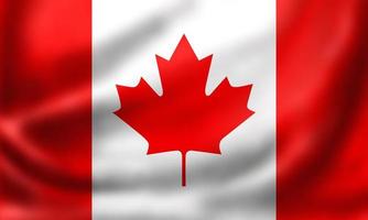 National Flag of Canada. 3D rendering waving flag High quality image. Original colors, sizes and shapes. photo