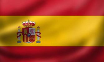 National Flag of Spain. 3D rendering waving waving flag High quality image. Original colors, sizes and shapes. photo