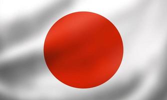 National Flag of Japan. 3D rendering waving flag High quality image. Original colors, sizes and shapes. photo