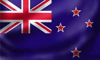 National Flag of New Zealand. 3D rendering waving flag High quality image. Original colors, sizes and shapes. photo