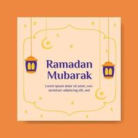 Ramadan Mubarak Social Media Banner Template . Flat Illustration Vector Graphic.
