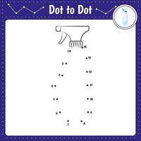 Connect the dots. Dot to dot educational game. Spray vector