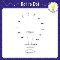 Dot to dot educational game for kids. Lamp