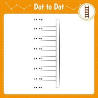 Connect the dots. Dot to dot educational game. Ladder vector