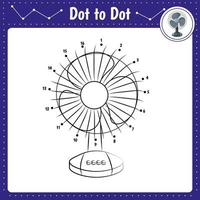 Connect the dots. Fan.Dot to dot educational game. vector